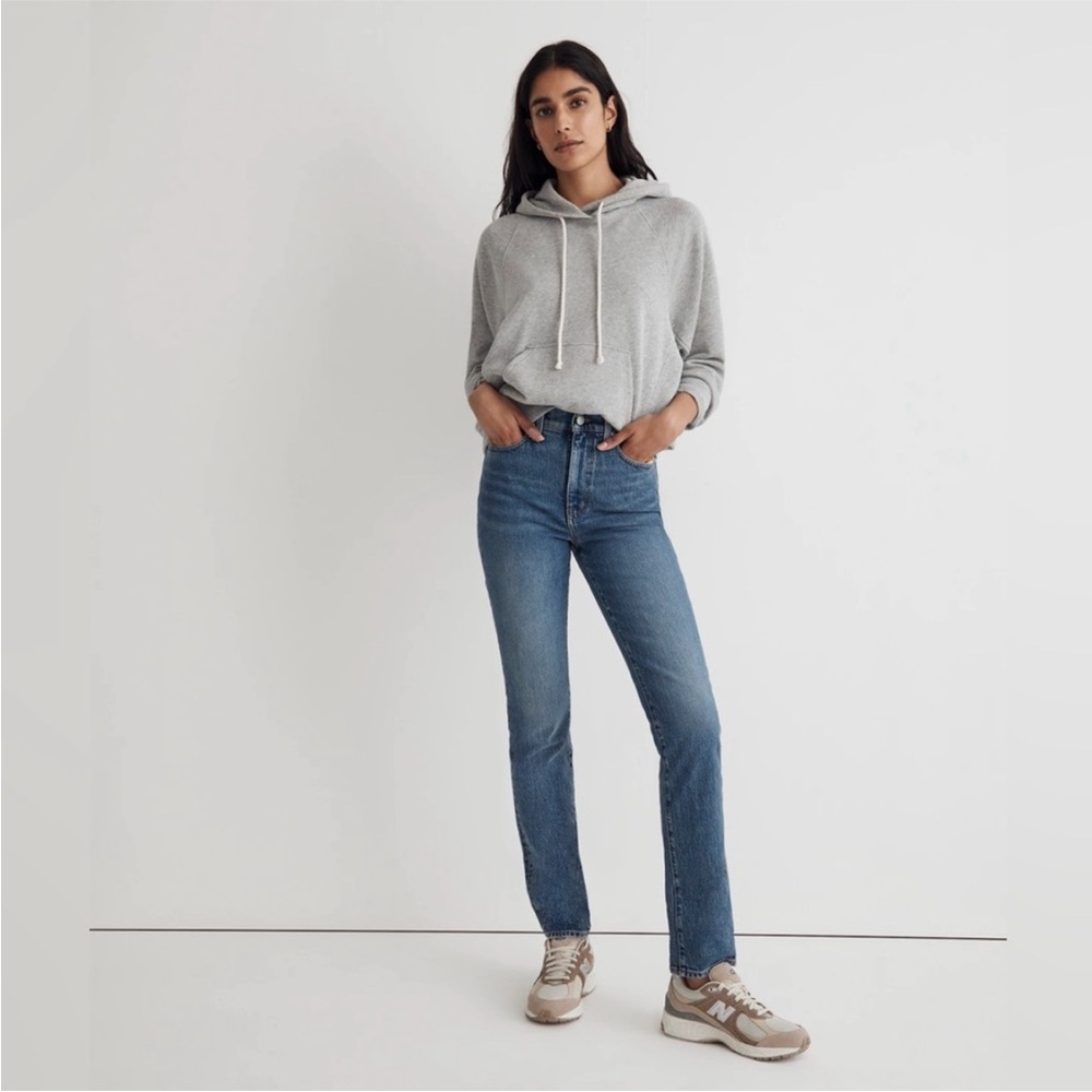 Madewell High-Rise Straight Jeans in Blue Denim